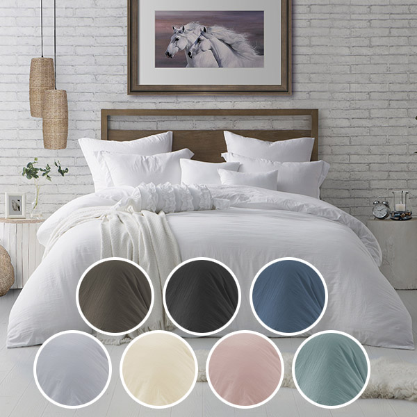 Crinkle Prewashed Duvet Cover Set