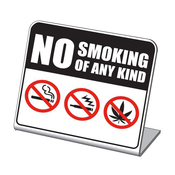 No Smoking of Any Kind Information Easel Hotel Signs