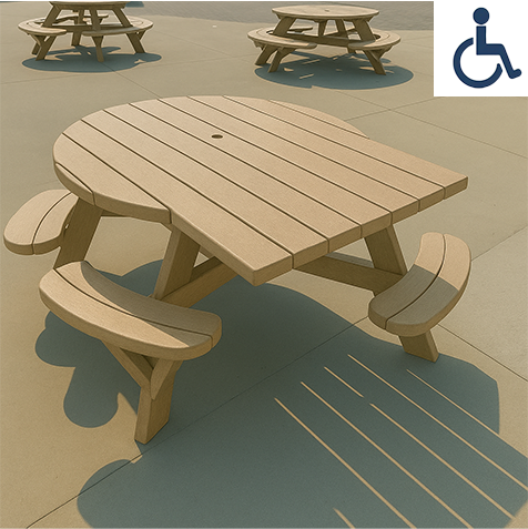 Picnic Table - Round (Wheelchair Accessible)